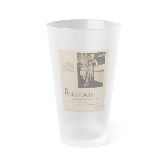 Virginia Mayo #230 - 1 Page 1 Medium Sized B&W Photo, Caption & Short Article Circa Late 40's or 50's (Vintage Female Icon) Frosted Pint Glass 16oz-16oz-Frosted-Go Mug Yourself