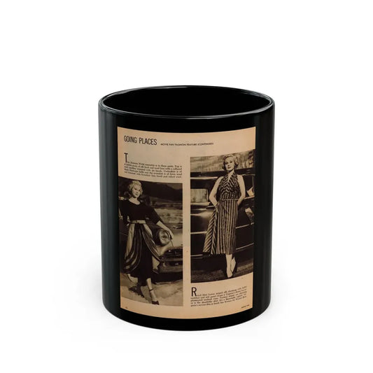 Virginia Mayo #231 - 1 Page, 2 Medium Sized B&W Photos & 2 Short Articles (Vintage Female Icon) Black Coffee Mug 11oz - Go Mug Yourself
