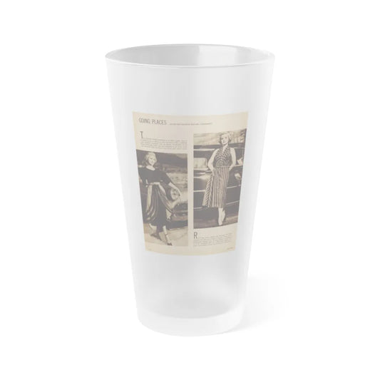 Virginia Mayo #231 - 1 Page, 2 Medium Sized B&W Photos & 2 Short Articles (Vintage Female Icon) Frosted Pint Glass 16oz-16oz-Frosted-Go Mug Yourself
