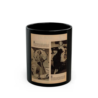 Virginia Mayo #232 - 1 Page, 2 Medium B&W Photos & 2 Short Articles (Vintage Female Icon) Black Coffee Mug 11oz - Go Mug Yourself