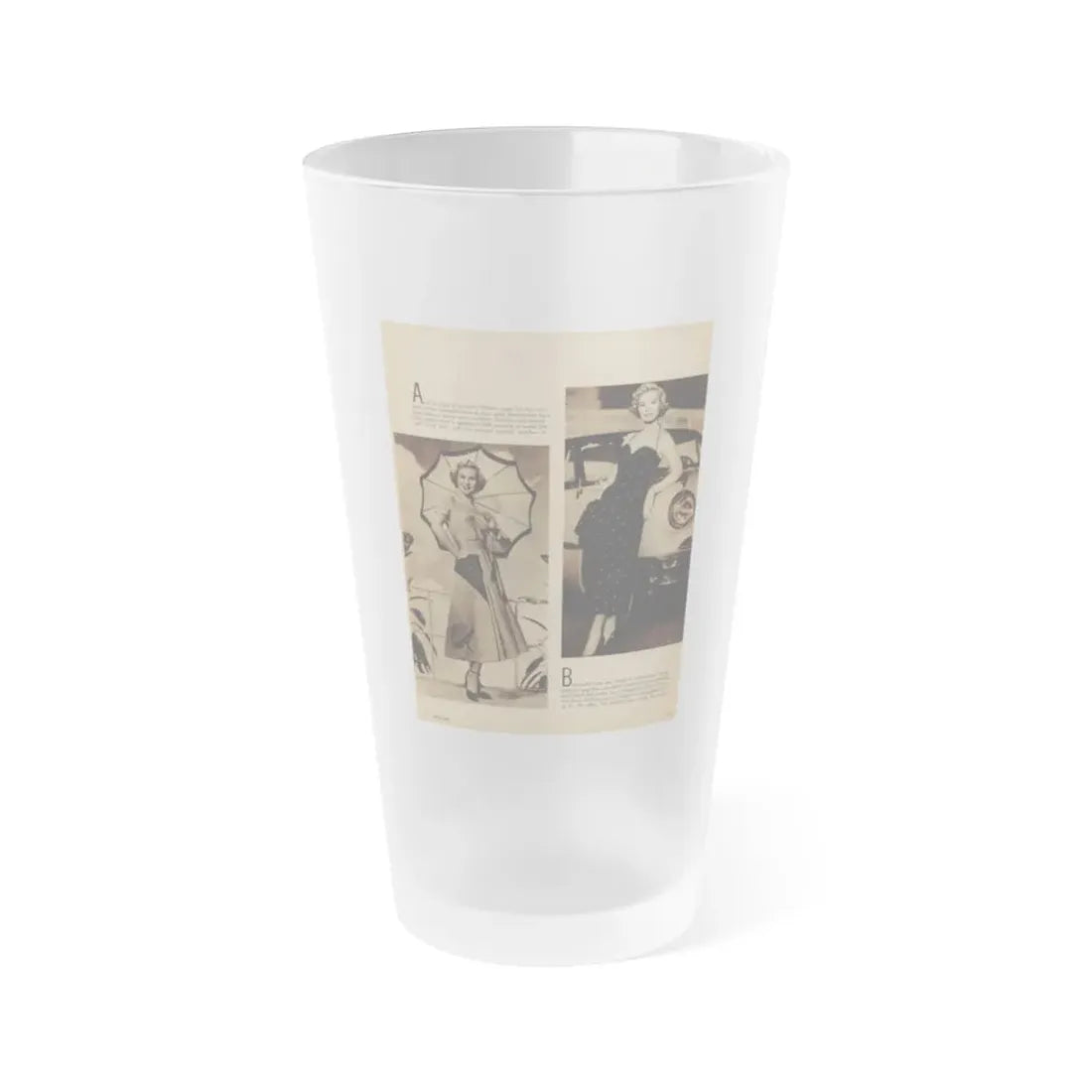 Virginia Mayo #232 - 1 Page, 2 Medium B&W Photos & 2 Short Articles (Vintage Female Icon) Frosted Pint Glass 16oz 16oz Frosted - Go Mug Yourself