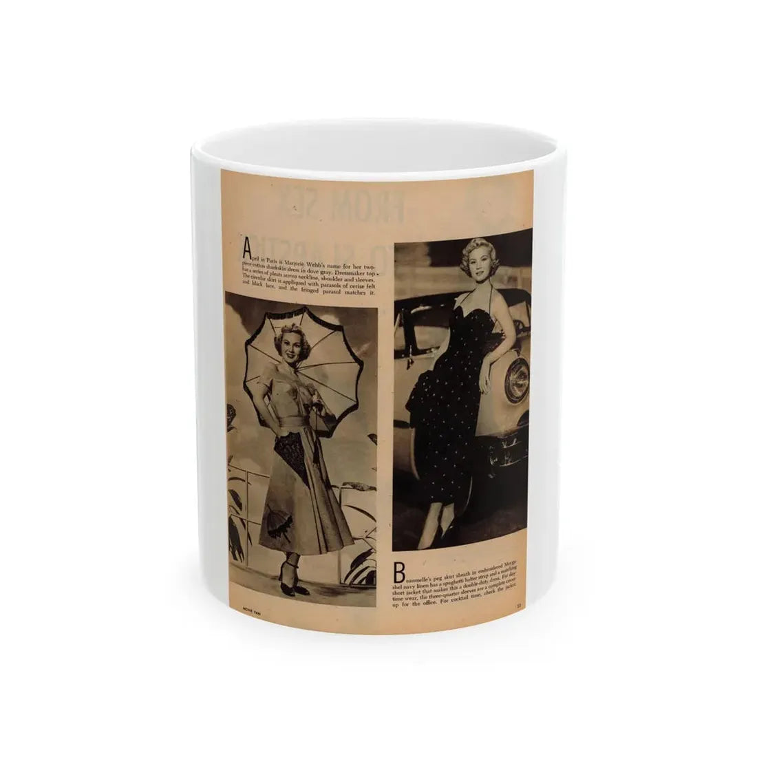 Virginia Mayo #232 - 1 Page, 2 Medium B&W Photos & 2 Short Articles (Vintage Female Icon) White Coffee Mug 11oz - Go Mug Yourself