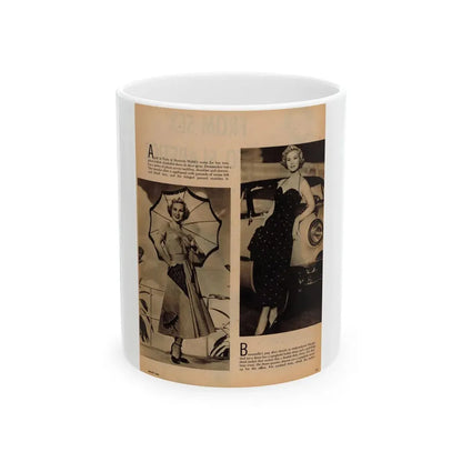 Virginia Mayo #232 - 1 Page, 2 Medium B&W Photos & 2 Short Articles (Vintage Female Icon) White Coffee Mug 11oz - Go Mug Yourself