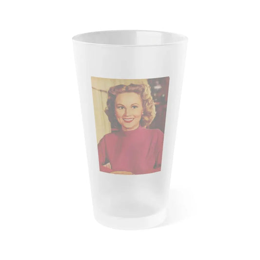 Virginia Mayo #234 - 1 Color Promo Head & Shoulder Shot Circa 40's or 50's (Vintage Female Icon) Frosted Pint Glass 16oz 16oz Frosted - Go Mug Yourself