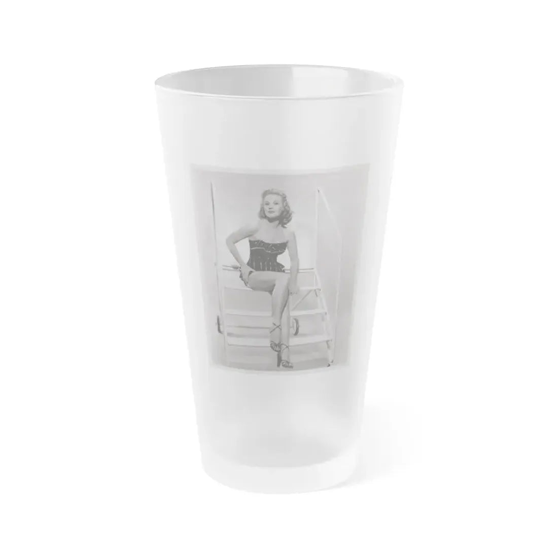Virginia Mayo #236 - Vintage 8x10 B&W Full Body Vintage Pin-Up Photo circa 50's (Vintage Female Icon) Frosted Pint Glass 16oz 16oz Frosted - Go Mug Yourself