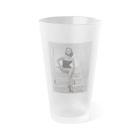 Virginia Mayo #236 - Vintage 8x10 B&W Full Body Vintage Pin-Up Photo circa 50's (Vintage Female Icon) Frosted Pint Glass 16oz 16oz Frosted - Go Mug Yourself
