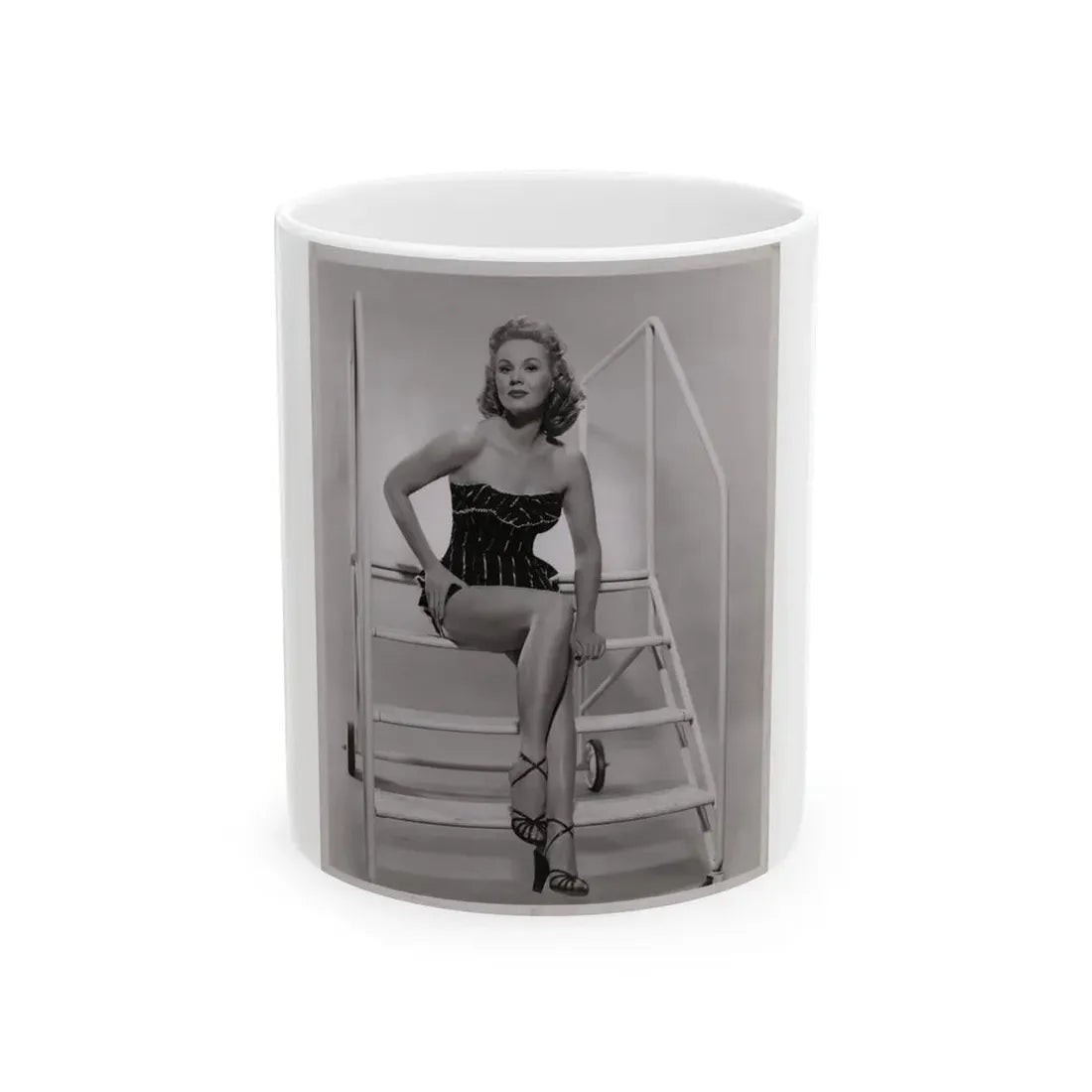 Virginia Mayo #236 - Vintage 8x10 B&W Full Body Vintage Pin-Up Photo circa 50's (Vintage Female Icon) White Coffee Mug 11oz - Go Mug Yourself