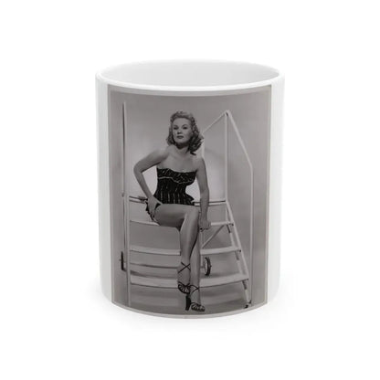 Virginia Mayo #236 - Vintage 8x10 B&W Full Body Vintage Pin-Up Photo circa 50's (Vintage Female Icon) White Coffee Mug 11oz - Go Mug Yourself