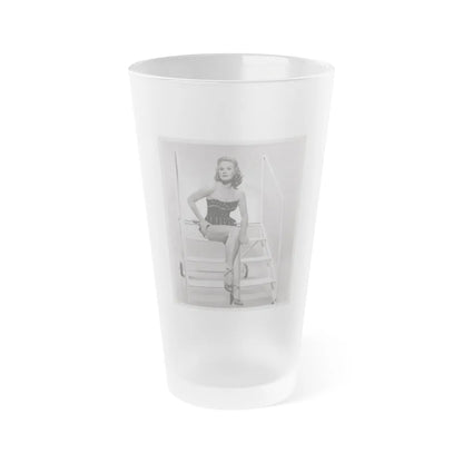 Virginia Mayo #236 - Vintage 8x10 B&W Full Body Vintage Pin-Up Photo circa 50's (Vintage Female Icon) Frosted Pint Glass 16oz-16oz-Frosted-Go Mug Yourself