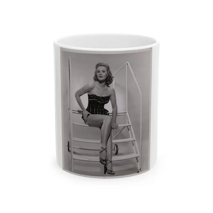 Virginia Mayo #236 - Vintage 8x10 B&W Full Body Vintage Pin-Up Photo circa 50's (Vintage Female Icon) White Coffee Mug-11oz-Go Mug Yourself