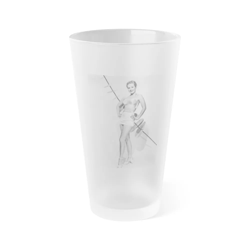 Virginia Mayo #250 (Vintage Female Icon) Frosted Pint Glass 16oz-16oz-Frosted-Go Mug Yourself