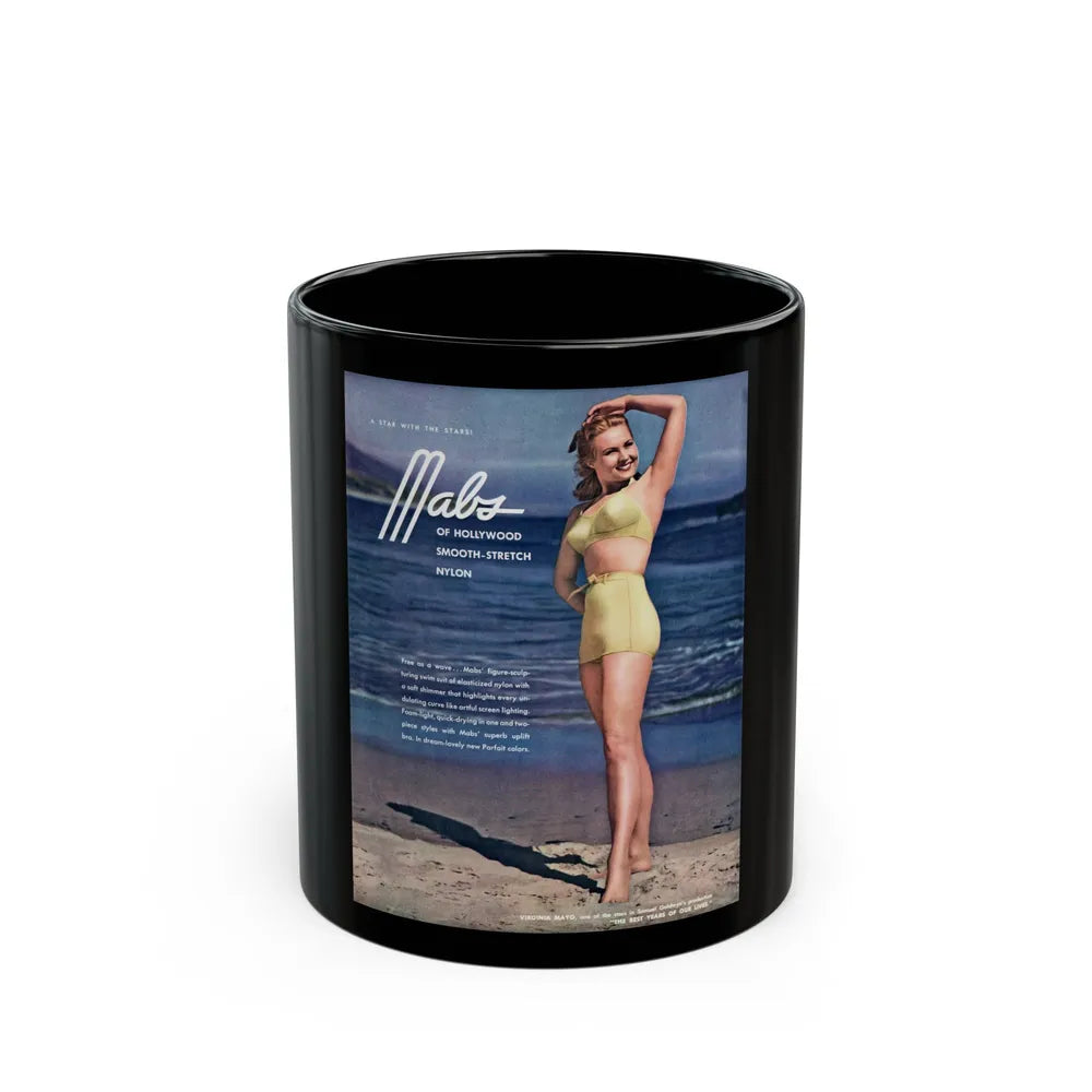 Virginia Mayo #251 (Vintage Female Icon) Black Coffee Mug-11oz-Go Mug Yourself