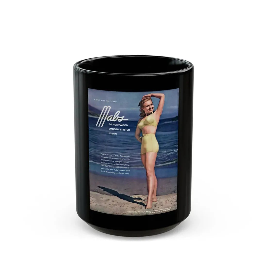 Virginia Mayo #251 (Vintage Female Icon) Black Coffee Mug 15oz - Go Mug Yourself