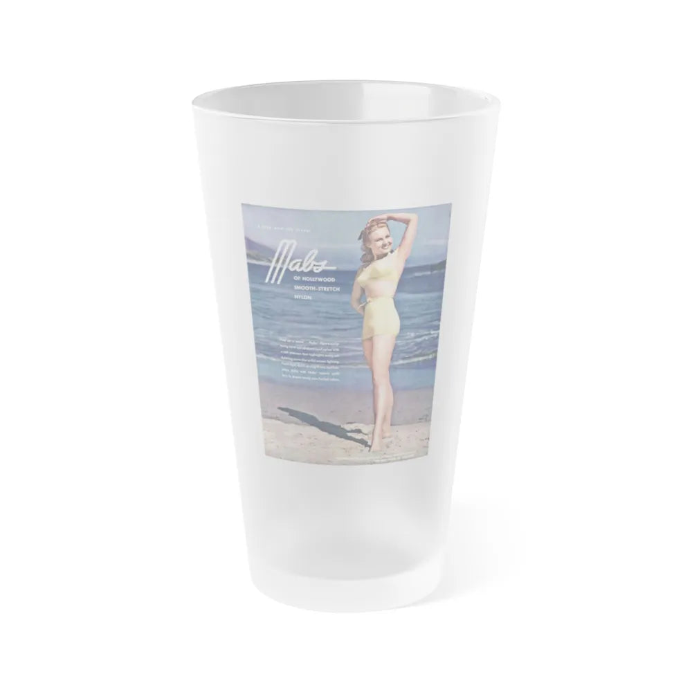 Virginia Mayo #251 (Vintage Female Icon) Frosted Pint Glass 16oz-16oz-Frosted-Go Mug Yourself