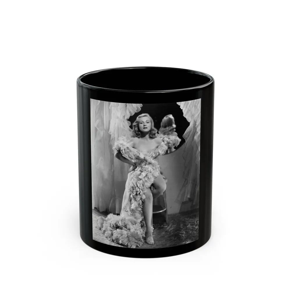 Virginia Mayo #253 (Vintage Female Icon) Black Coffee Mug-11oz-Go Mug Yourself