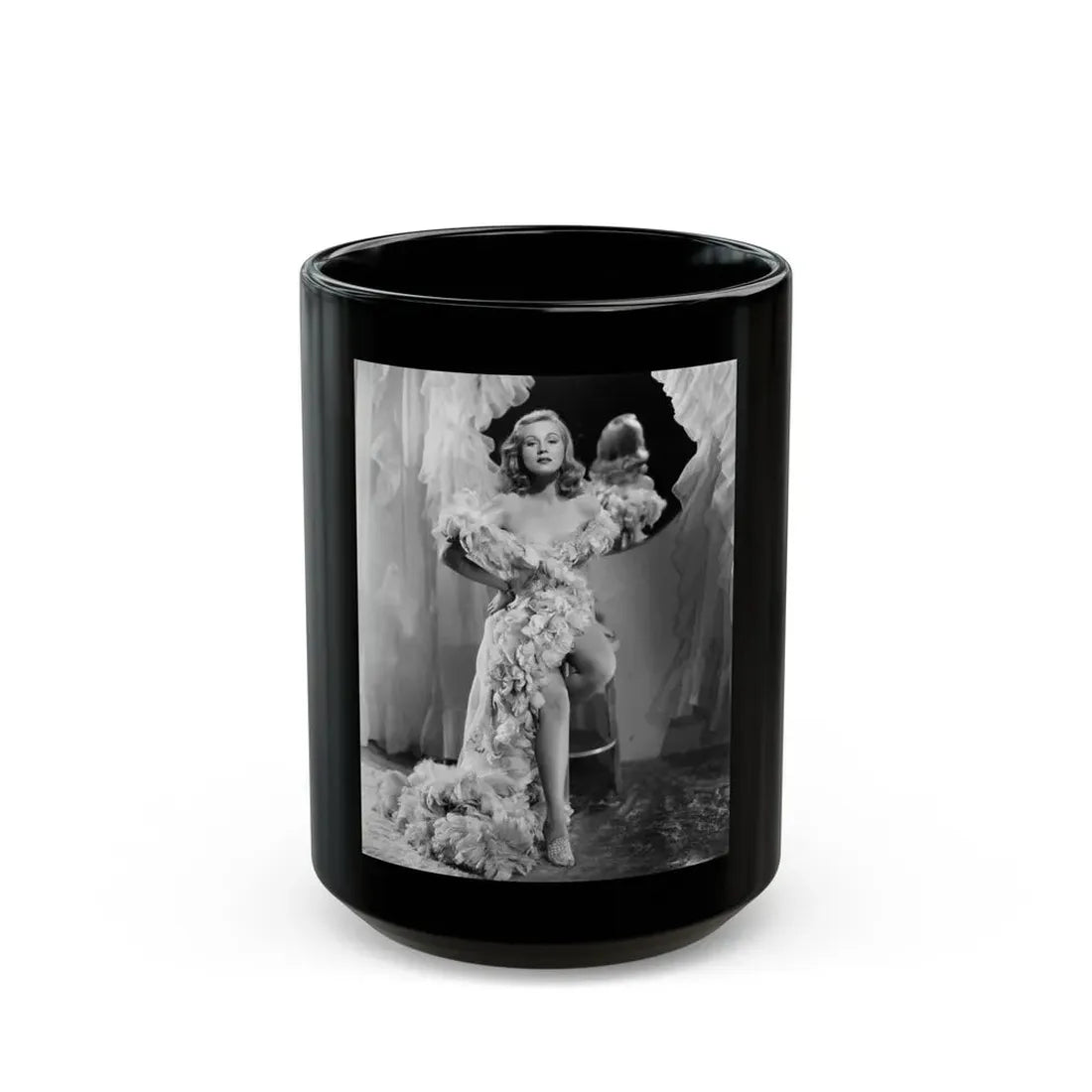 Virginia Mayo #253 (Vintage Female Icon) Black Coffee Mug 15oz - Go Mug Yourself