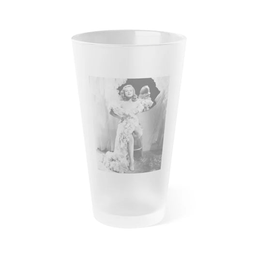 Virginia Mayo #253 (Vintage Female Icon) Frosted Pint Glass 16oz-16oz-Frosted-Go Mug Yourself