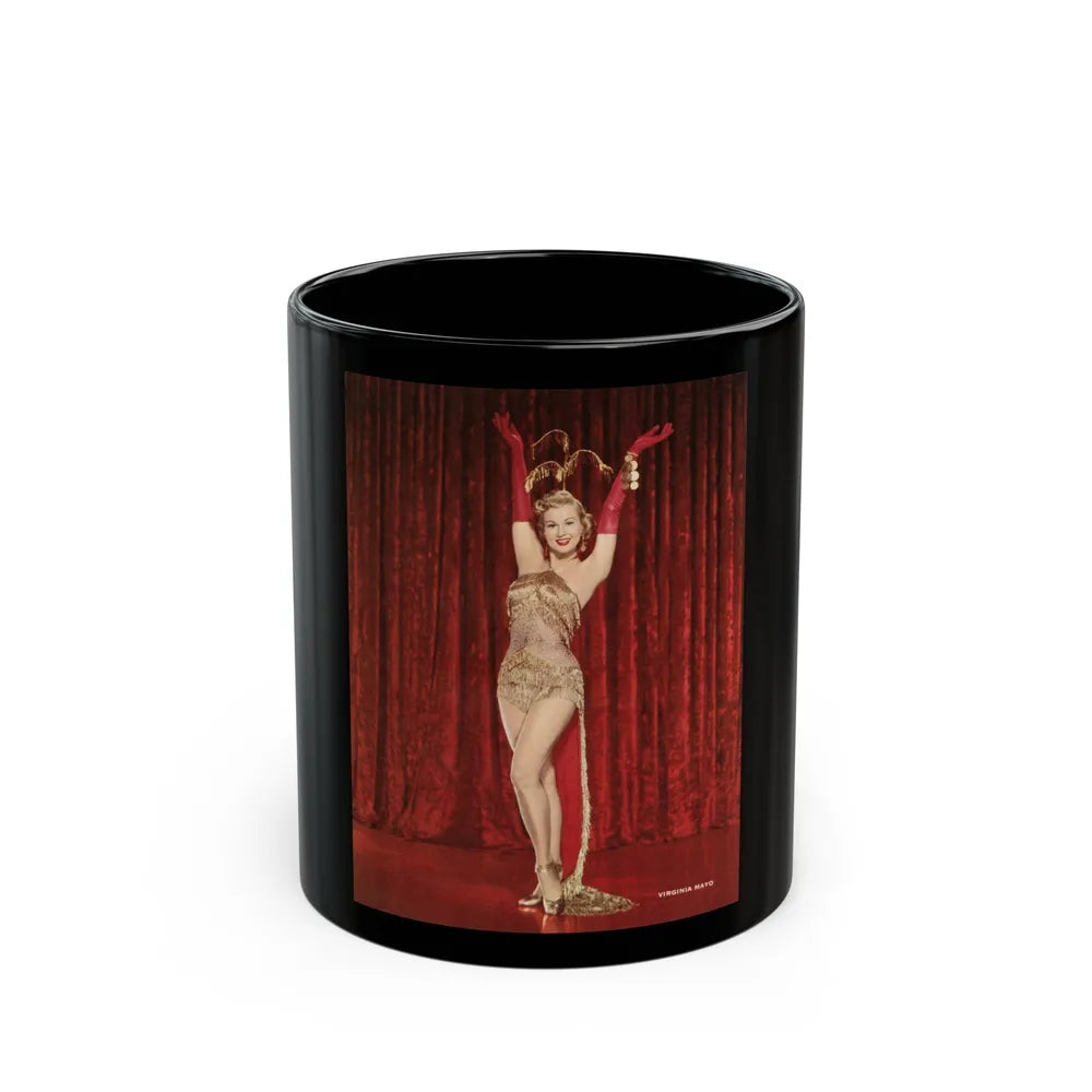 Virginia Mayo #255 (Vintage Female Icon) Black Coffee Mug-11oz-Go Mug Yourself