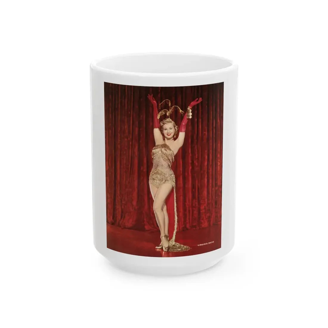 Virginia Mayo #255 (Vintage Female Icon) White Coffee Mug 15oz - Go Mug Yourself