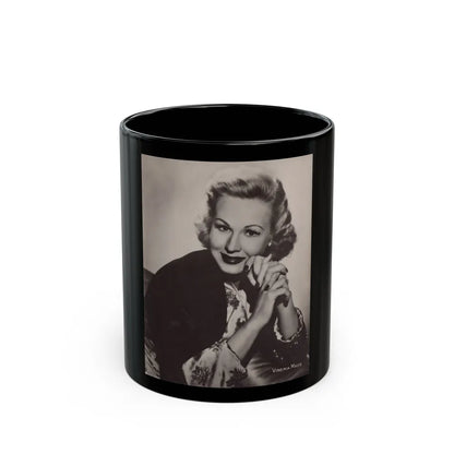 Virginia Mayo #256 (Vintage Female Icon) Black Coffee Mug-11oz-Go Mug Yourself