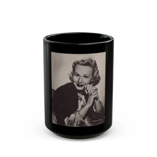 Virginia Mayo #256 (Vintage Female Icon) Black Coffee Mug-15oz-Go Mug Yourself