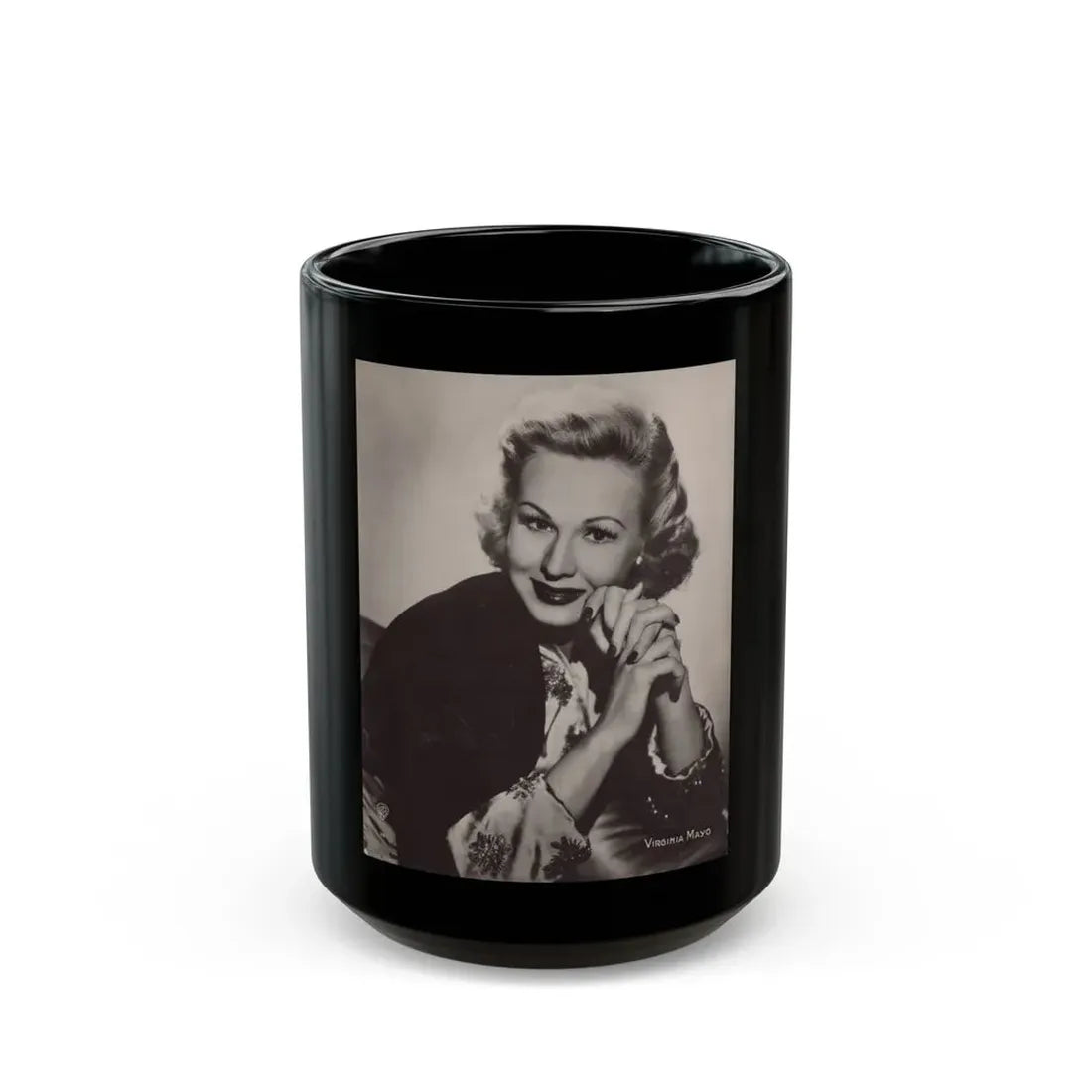 Virginia Mayo #256 (Vintage Female Icon) Black Coffee Mug 15oz - Go Mug Yourself