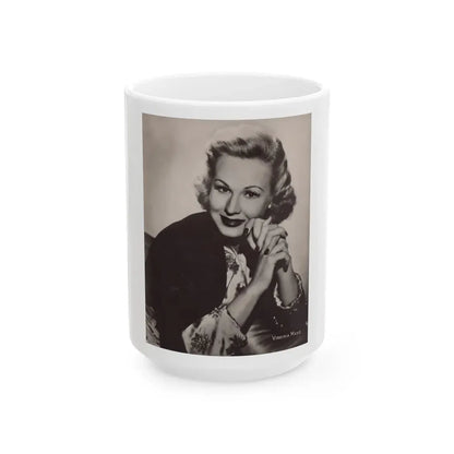 Virginia Mayo #256 (Vintage Female Icon) White Coffee Mug 15oz - Go Mug Yourself