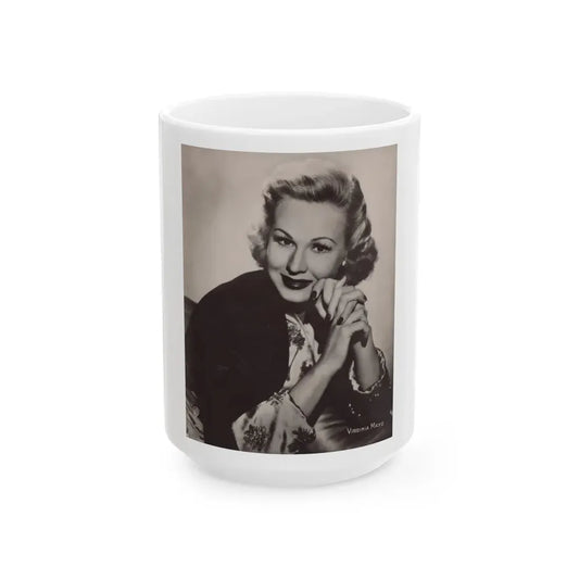 Virginia Mayo #256 (Vintage Female Icon) White Coffee Mug 15oz - Go Mug Yourself