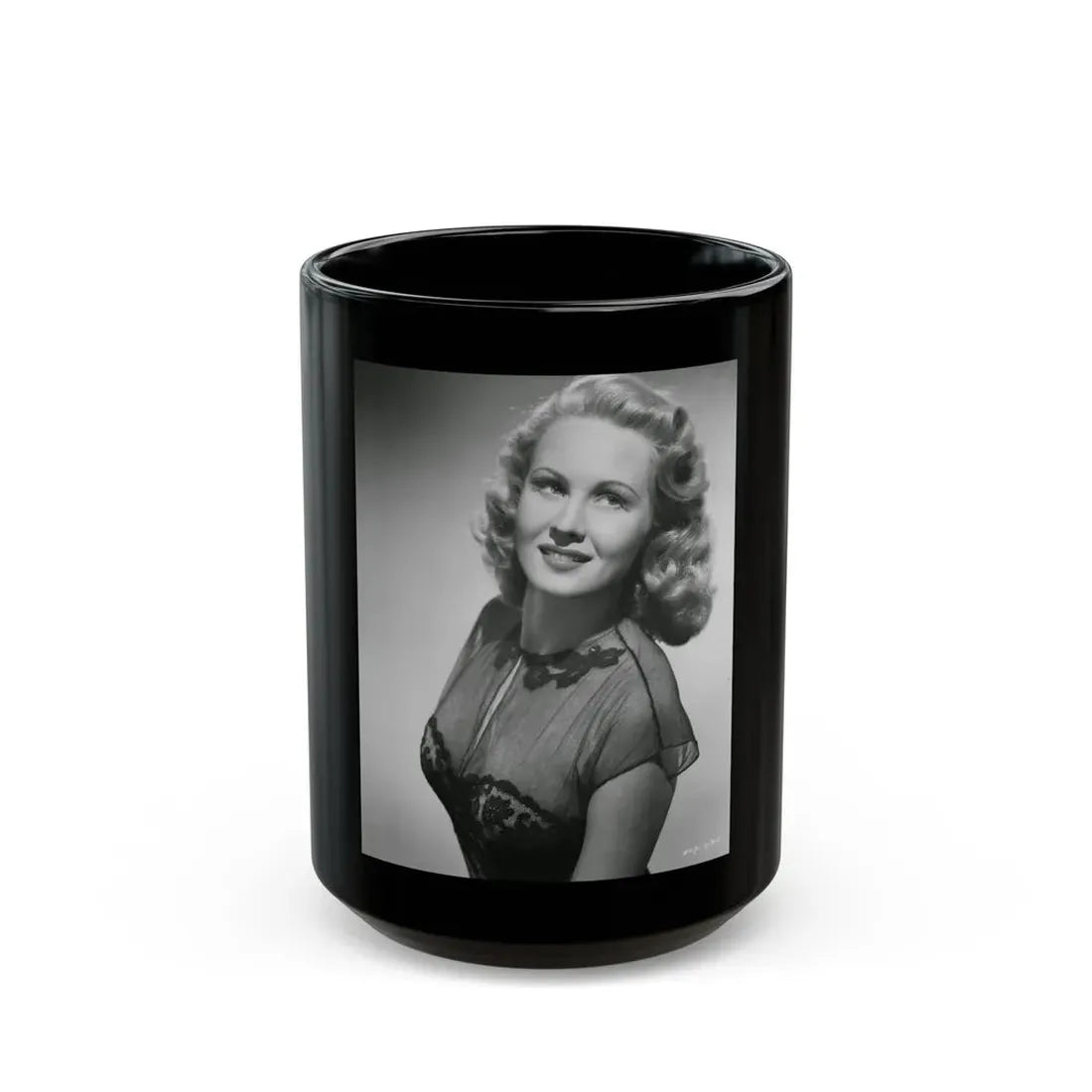 Virginia Mayo #262 (Vintage Female Icon) Black Coffee Mug 15oz - Go Mug Yourself