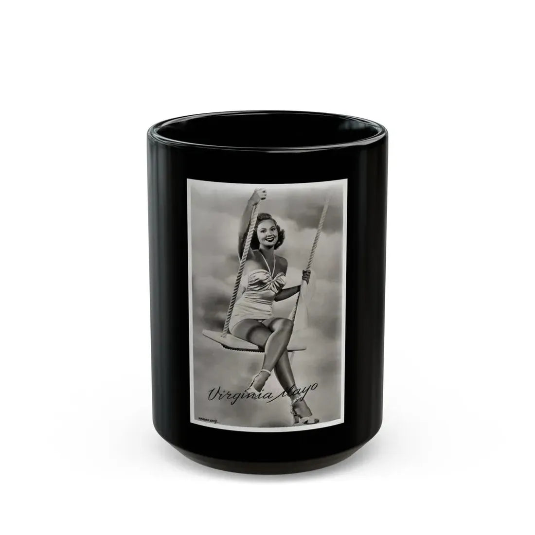 Virginia Mayo #268 (Vintage Female Icon) Black Coffee Mug 15oz - Go Mug Yourself
