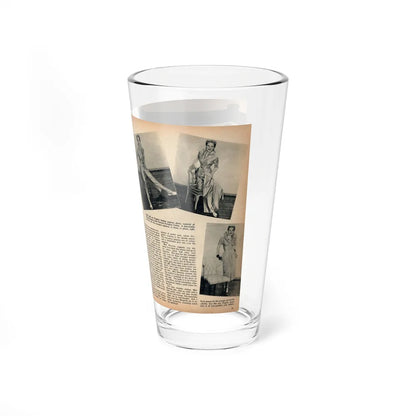 Virginia Mayo #289 - 2 Pages of Virginia+1 B&W Pin-Up Pic+4 B&W Fashion Pics circa late 40's from a Movie Star Magazine (Vintage Female Icon) Pint Glass 16oz - Go Mug Yourself