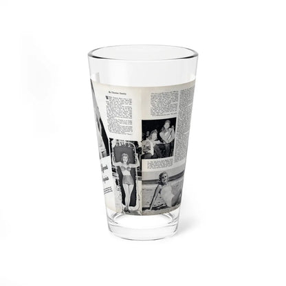 Virginia Mayo #290 - 2 Pages of Virginia+3 B&W Pin-Up Pics & 2 Candid Shots circa late 40's from a Movie Star Magazine (Vintage Female Icon) Pint Glass 16oz 16oz - Go Mug Yourself