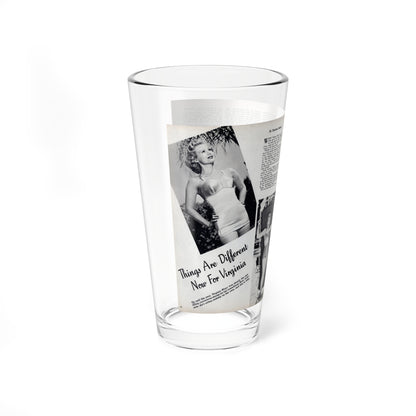 Virginia Mayo #290 - 2 Pages of Virginia+3 B&W Pin-Up Pics & 2 Candid Shots circa late 40's from a Movie Star Magazine (Vintage Female Icon) Pint Glass 16oz-Go Mug Yourself