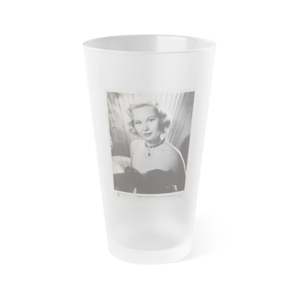 Virginia Mayo #291 - Vintage 8x10 B&W Upper Body Wasite to Head Glamour 1952 Movie Promo Photo (Vintage Female Icon) Frosted Pint Glass 16oz-16oz-Frosted-Go Mug Yourself