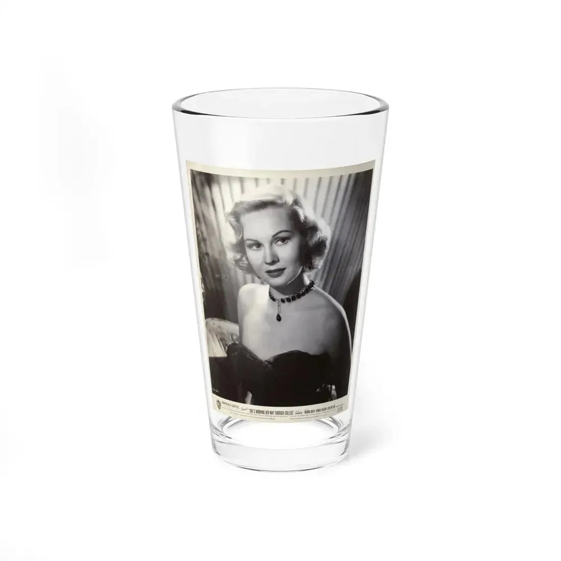 Virginia Mayo #291 - Vintage 8x10 B&W Upper Body Wasite to Head Glamour 1952 Movie Promo Photo (Vintage Female Icon) Pint Glass 16oz 16oz - Go Mug Yourself