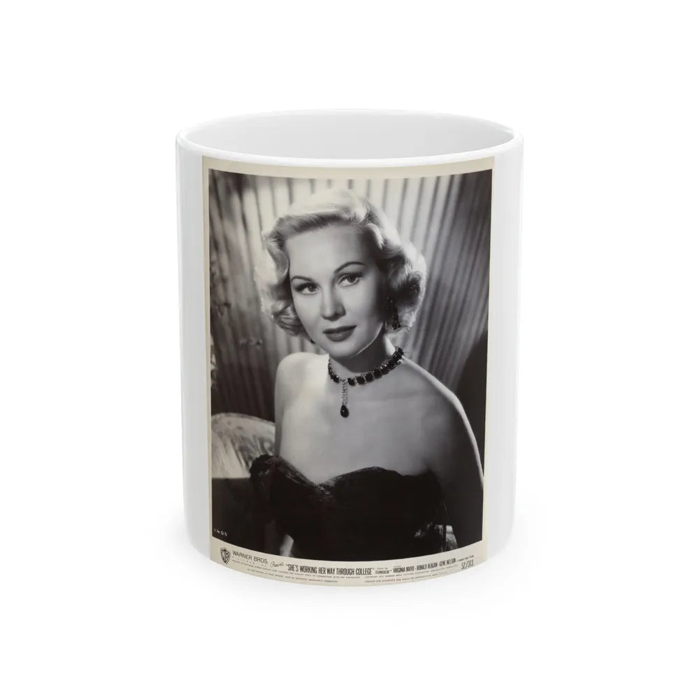 Virginia Mayo #291 - Vintage 8x10 B&W Upper Body Wasite to Head Glamour 1952 Movie Promo Photo (Vintage Female Icon) White Coffee Mug-11oz-Go Mug Yourself