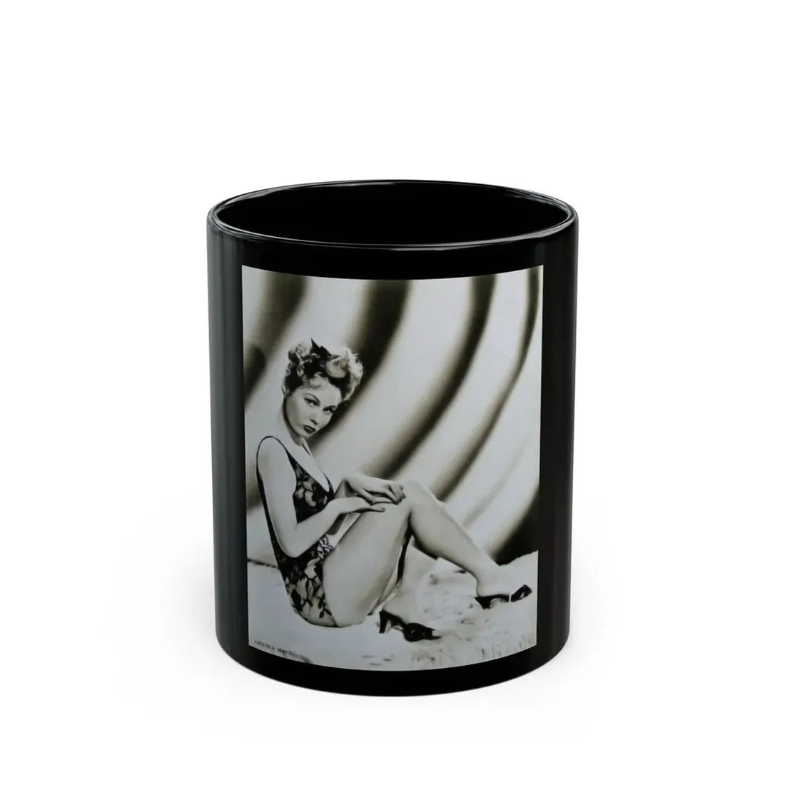 Virginia Mayo #31 (Vintage Female Icon) Black Coffee Mug 11oz - Go Mug Yourself