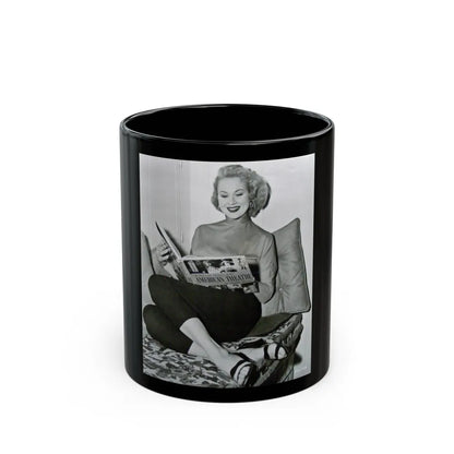 Virginia Mayo #47 (Vintage Female Icon) Black Coffee Mug-11oz-Go Mug Yourself