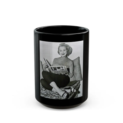 Virginia Mayo #47 (Vintage Female Icon) Black Coffee Mug-15oz-Go Mug Yourself