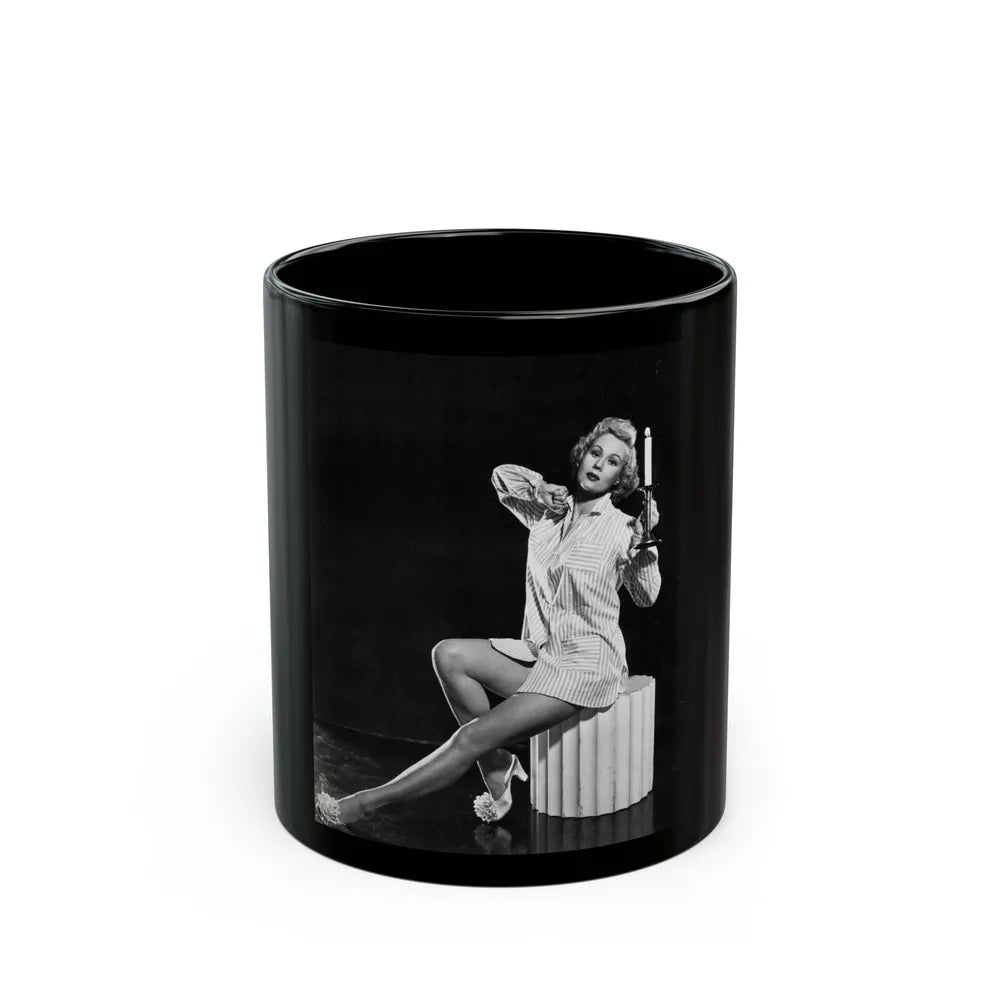 Virginia Mayo #56 (Vintage Female Icon) Black Coffee Mug-11oz-Go Mug Yourself