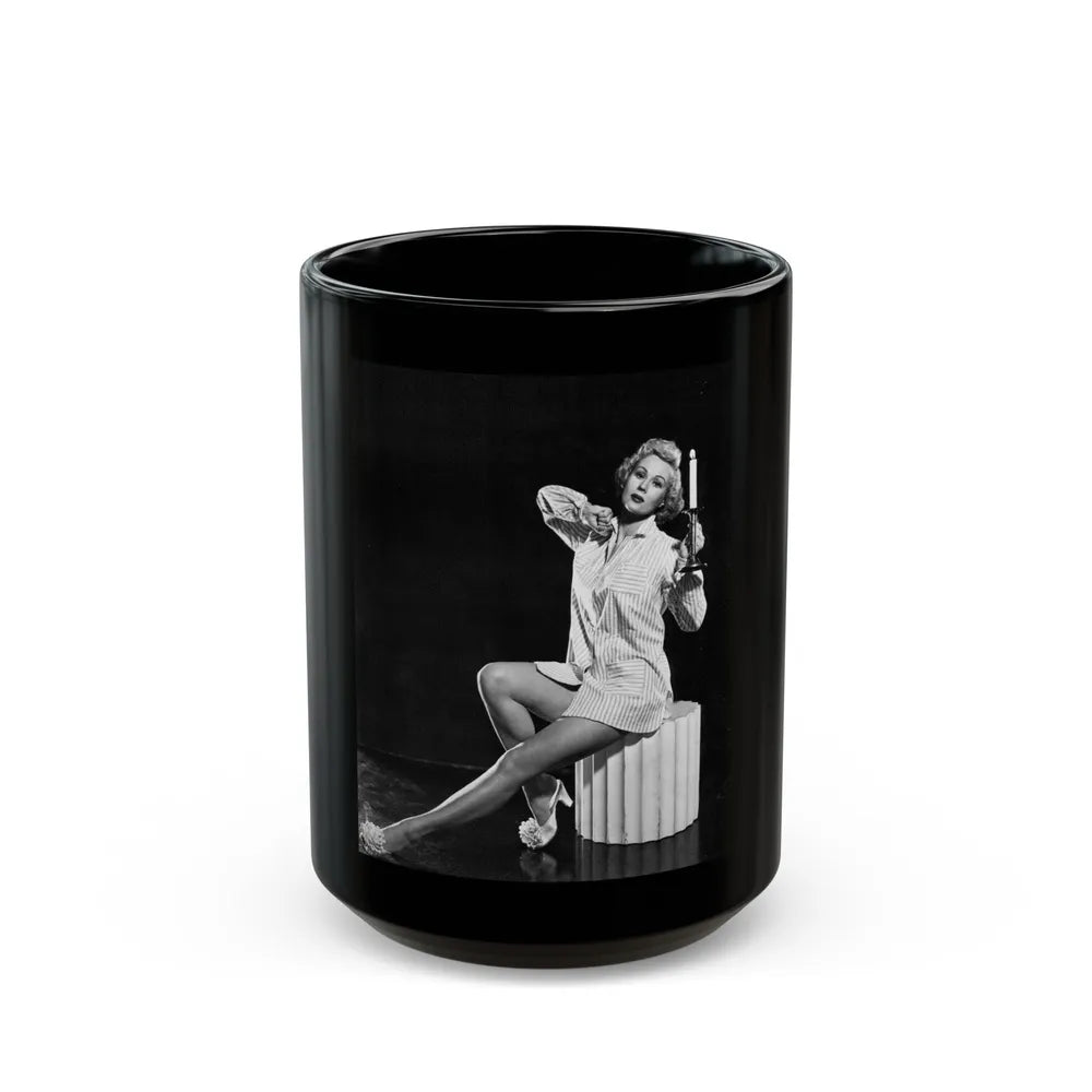 Virginia Mayo #56 (Vintage Female Icon) Black Coffee Mug-15oz-Go Mug Yourself