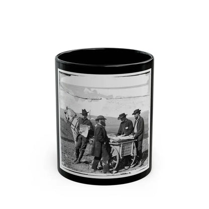 Virginia. Newspaper Vendor And Cart In Camp (U.S. Civil War) Black Coffee Mug 11oz - Go Mug Yourself