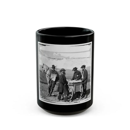 Virginia. Newspaper Vendor And Cart In Camp (U.S. Civil War) Black Coffee Mug 15oz - Go Mug Yourself