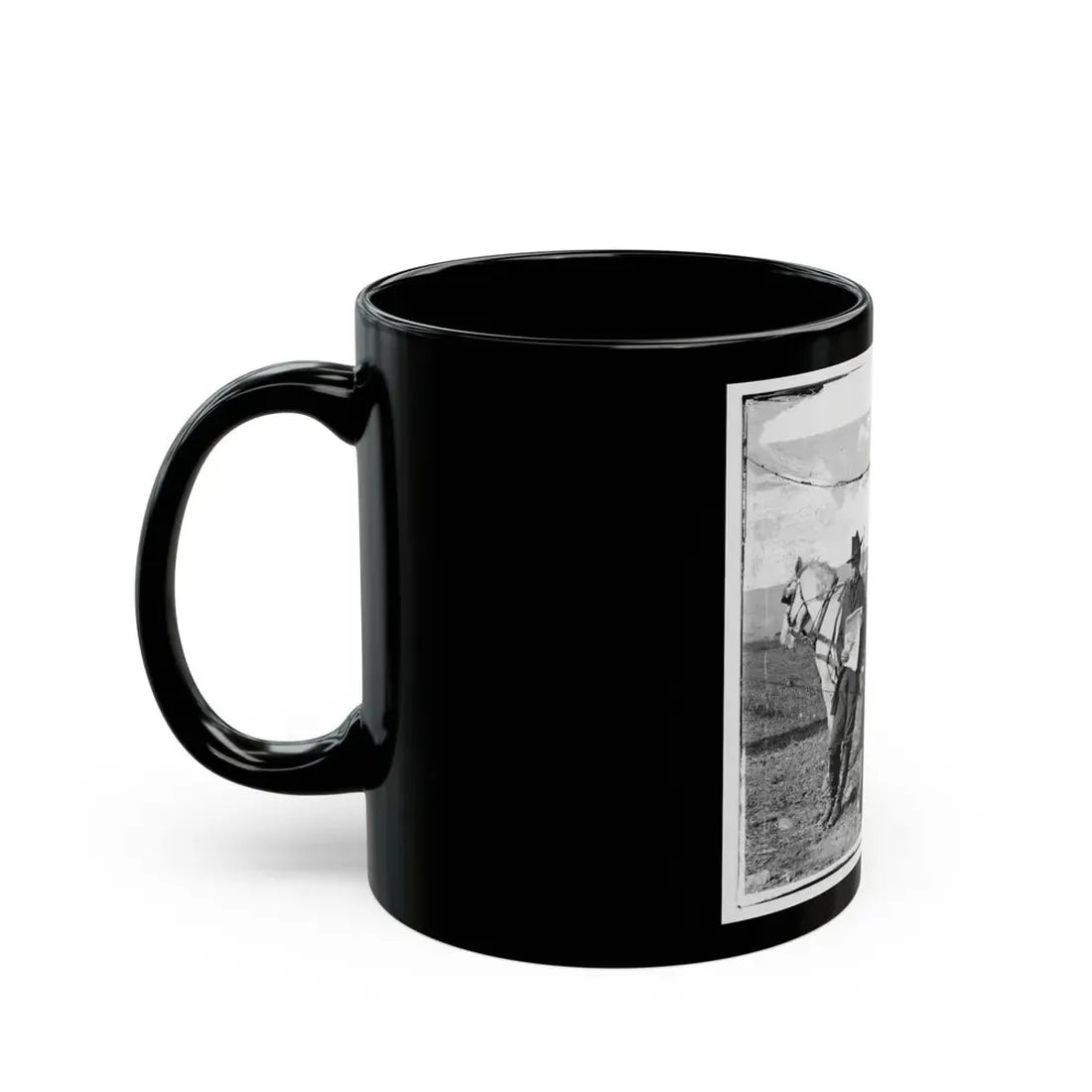 Virginia. Newspaper Vendor And Cart In Camp (U.S. Civil War) Black Coffee Mug - Go Mug Yourself