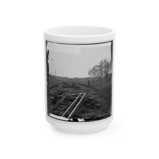 Virginia. Tracks Of The Orange & Alexandria Railroad, Destroyed By The Confederates Between Bristow Station And The Rappahannock (U.S. Civil War) White Coffee Mug 15oz - Go Mug Yourself