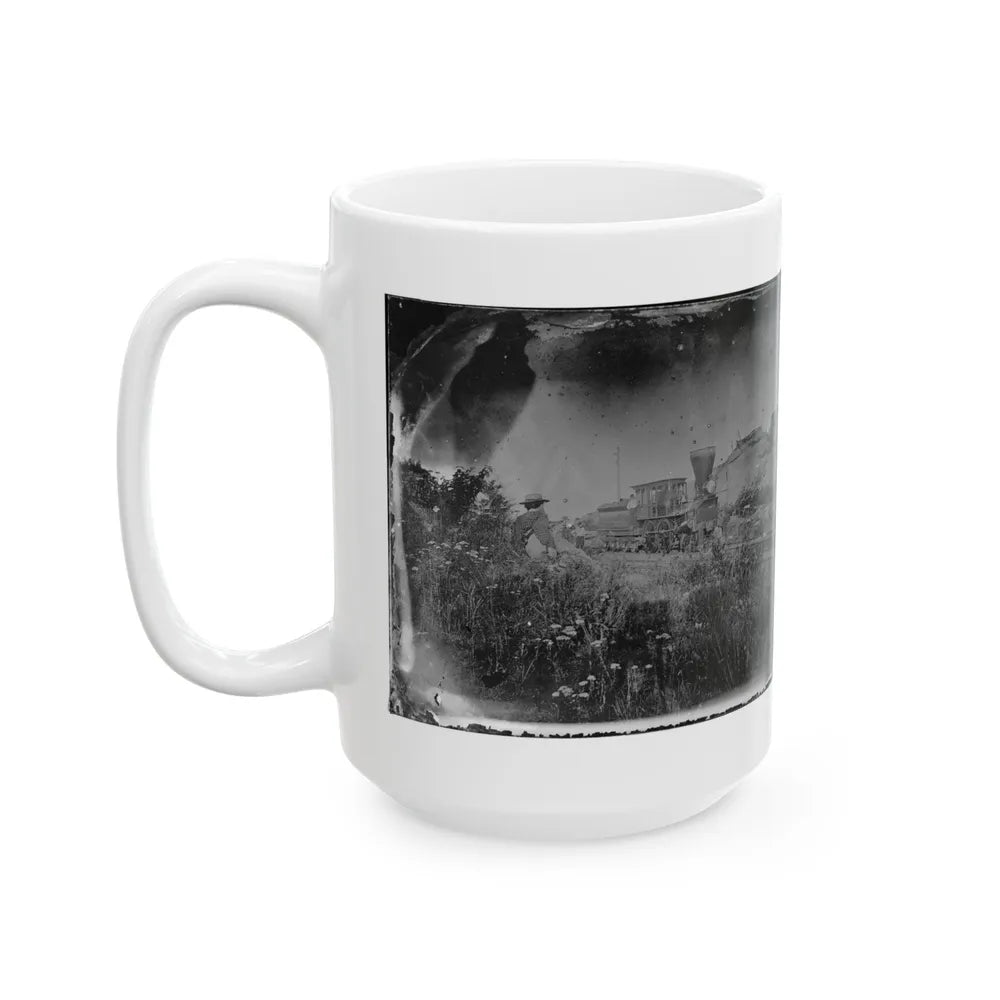 Virginia. Locomotive On The Orange & Alexandria Railroad (U.S. Civil War) White Coffee Mug-Go Mug Yourself