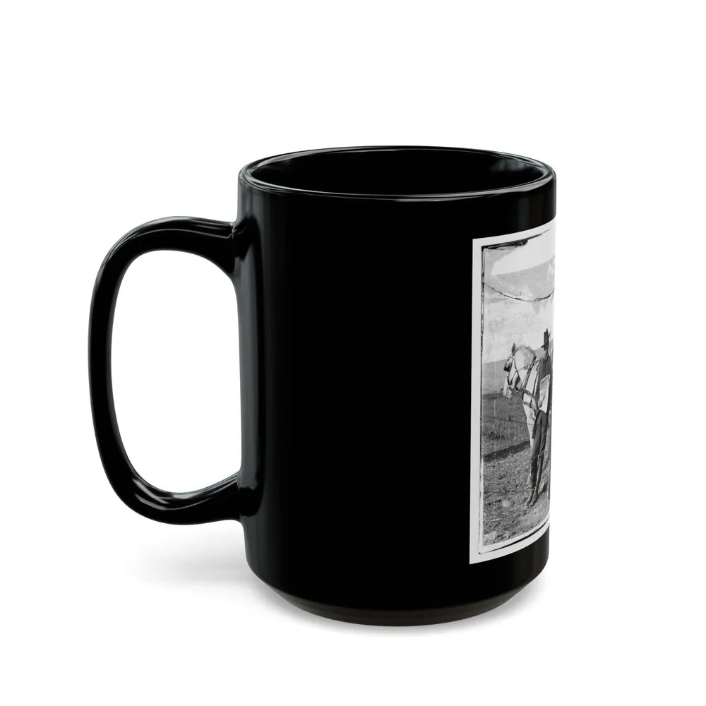 Virginia. Newspaper Vendor And Cart In Camp (U.S. Civil War) Black Coffee Mug-Go Mug Yourself