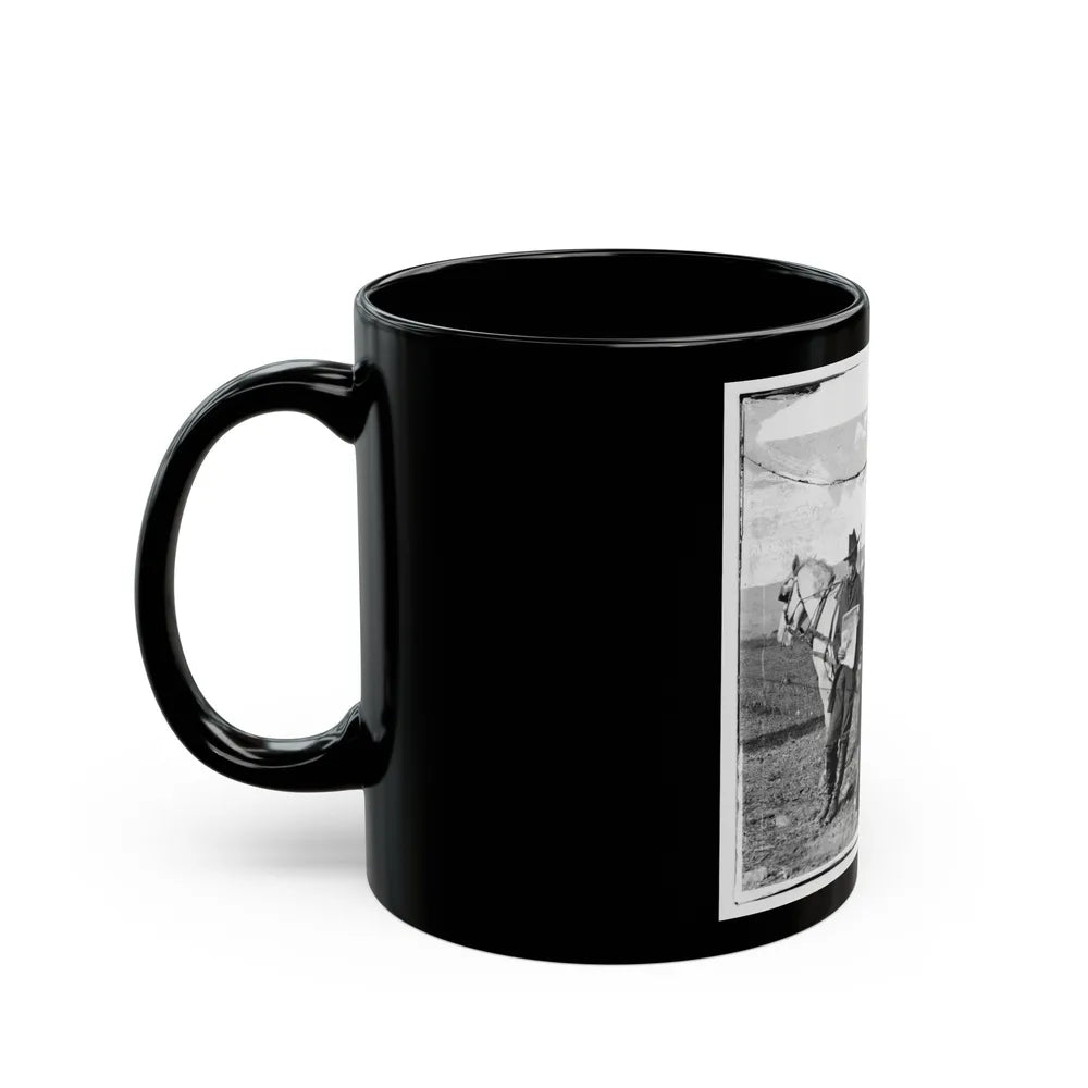 Virginia. Newspaper Vendor And Cart In Camp (U.S. Civil War) Black Coffee Mug-Go Mug Yourself