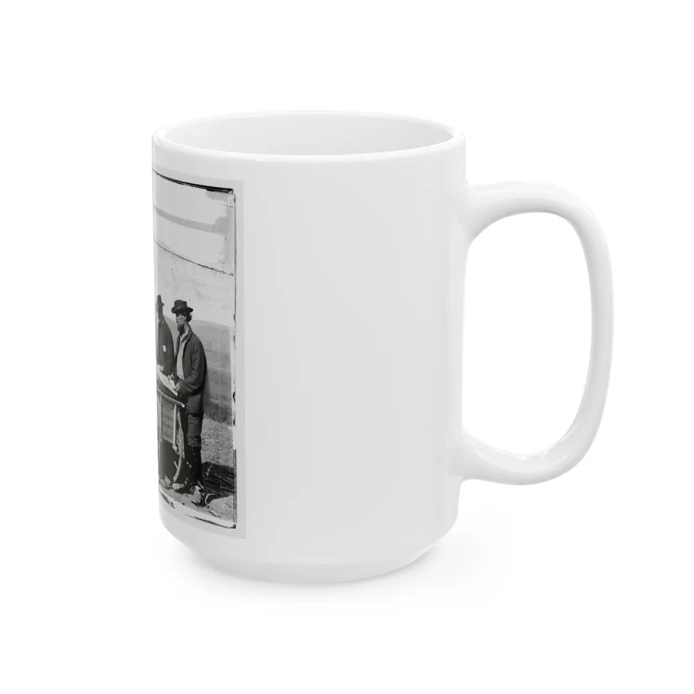 Virginia. Newspaper Vendor And Cart In Camp (U.S. Civil War) White Coffee Mug-Go Mug Yourself