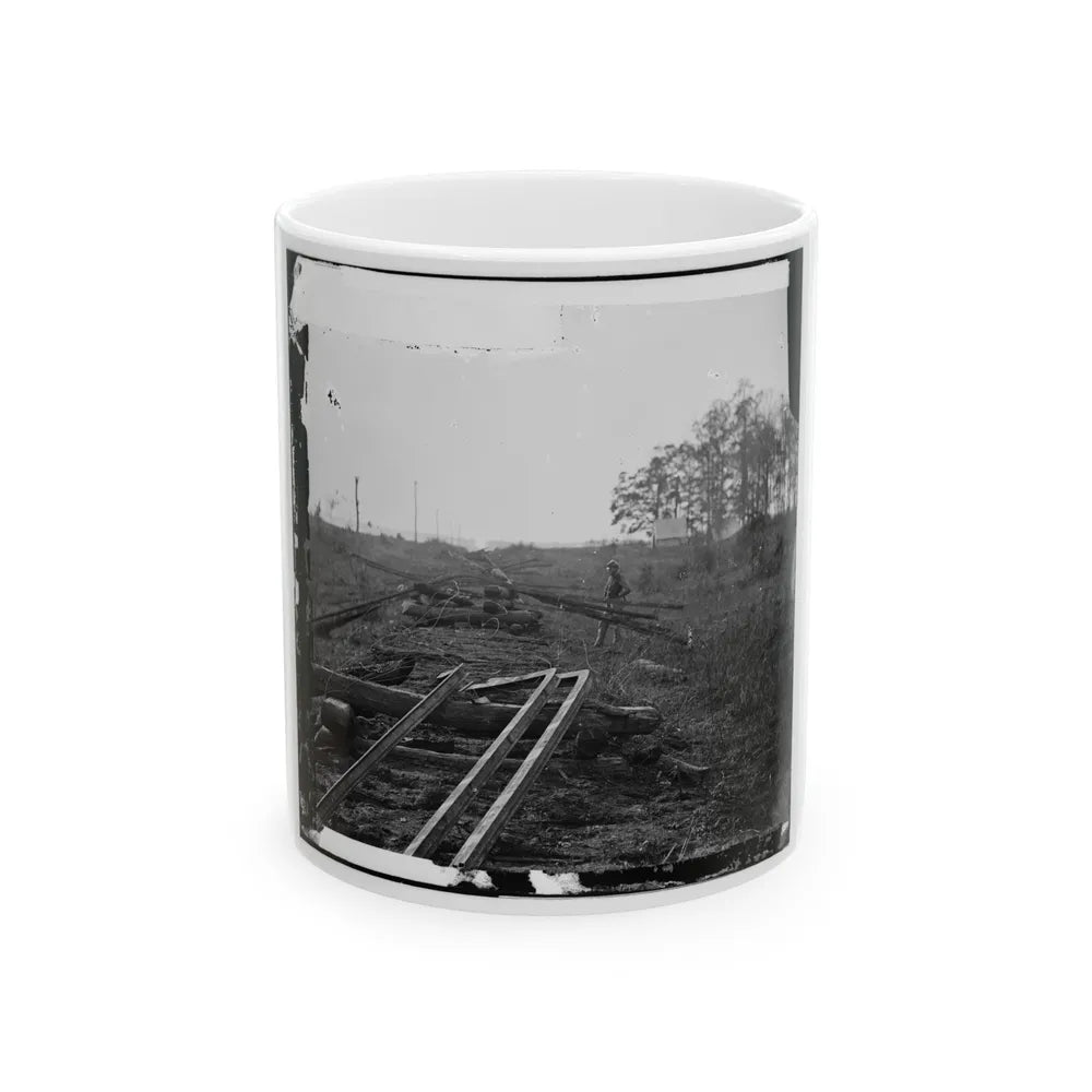 Virginia. Tracks Of The Orange & Alexandria Railroad, Destroyed By The Confederates Between Bristow Station And The Rappahannock (U.S. Civil War) White Coffee Mug-11oz-Go Mug Yourself